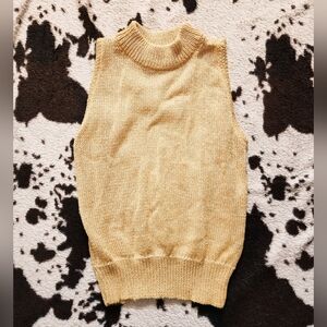 "SPARKLE" WOMEN'S 90'S/Y2K SLEEVELESS KNIT - MELLOW YELLOW